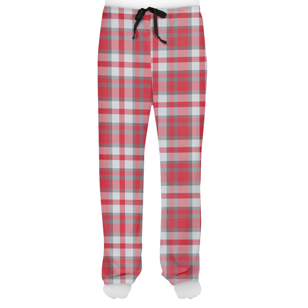 Red & Gray Plaid Men's Pjs Front - on model