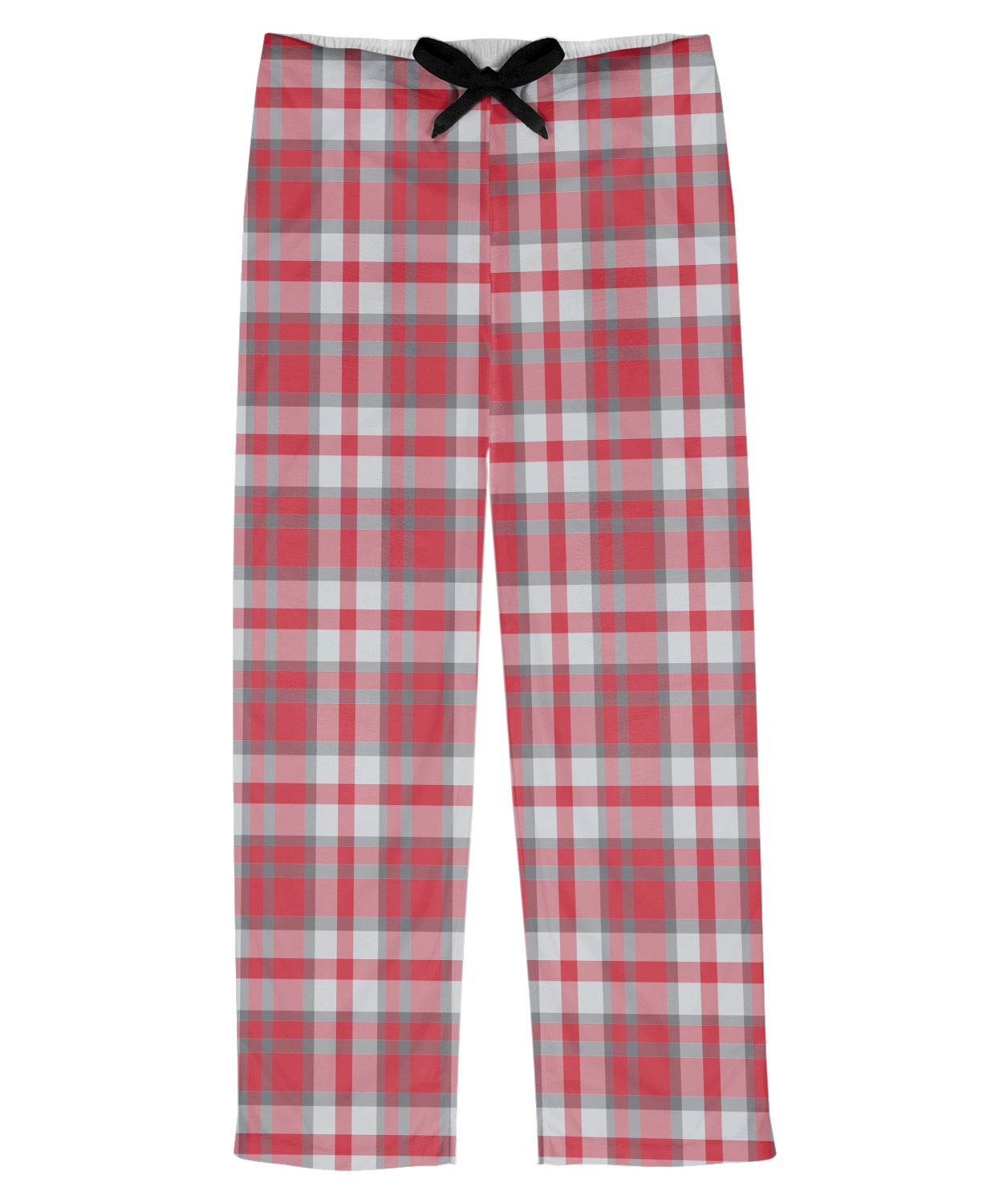 Custom Red & Gray Plaid Mens Pajama Pants