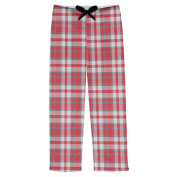 Red & Gray Plaid Mens Pajama Pants (Personalized)