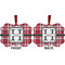 Red & Gray Plaid Metal Benilux Ornament - Front and Back (APPROVAL)