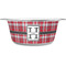 Red & Gray Plaid Stainless Steel Dog Bowl - Medium (Personalized)