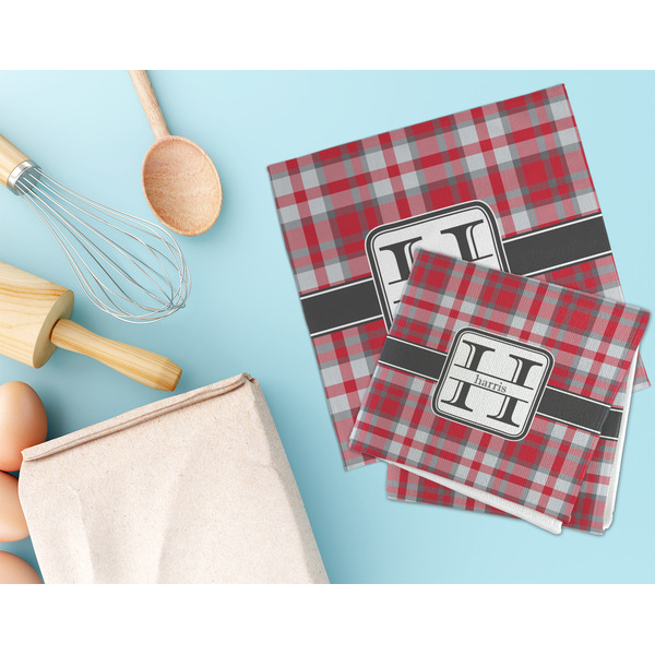 Red & Gray Plaid Microfiber Dish Rag - LIFESTYLE