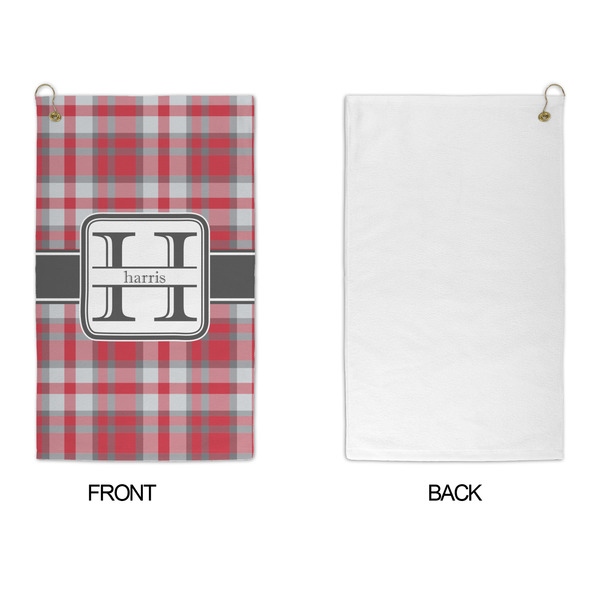 Red & Gray Plaid Microfiber Golf Towels - APPROVAL