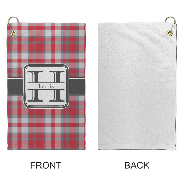 Red & Gray Plaid Microfiber Golf Towels - Small - APPROVAL