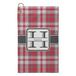 Red & Gray Plaid Microfiber Golf Towel - Small (Personalized)