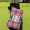 Red & Gray Plaid Microfiber Golf Towels - Small - LIFESTYLE