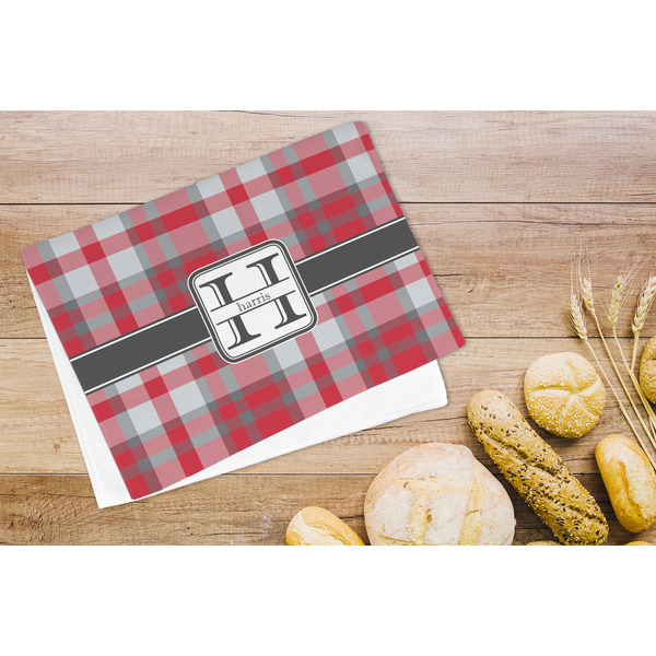 Red & Gray Plaid Microfiber Kitchen Towel - LIFESTYLE