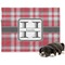 Red & Gray Plaid Dog Blanket - Large (Personalized)