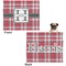 Red & Gray Plaid Microfleece Dog Blanket - Large- Front & Back