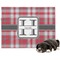 Red & Gray Plaid Dog Blanket (Personalized)