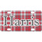 Red & Gray Plaid Personalized Mini License Plate