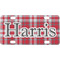 Red & Gray Plaid Mini / Bicycle License Plate (4 Holes) (Personalized)