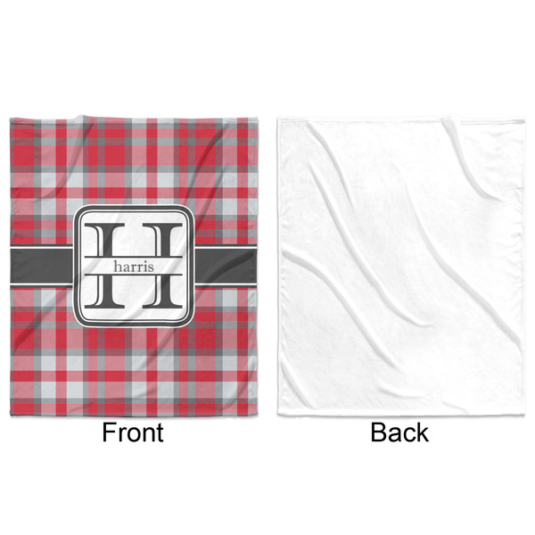 Red & Gray Plaid Minky Blanket - 50"x60" - Single Sided - Front & Back