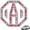 Red & Gray Plaid Monogram Car Decal
