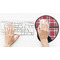 Red & Gray Plaid Mouse Pad with Wrist Rest - LIFESYTLE 2 (in use)