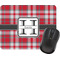 Red & Gray Plaid Rectangular Mouse Pad