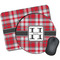 Red & Gray Plaid Mouse Pads - Round & Rectangular