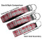 Red & Gray Plaid Multiple Key Ring comparison sizes