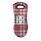Red & Gray Plaid Neoprene Oven Mitt w/ Name and Initial