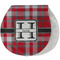 Red & Gray Plaid Burp Pad - Velour w/ Name and Initial