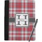 Red & Gray Plaid Notebook Padfolio - Large w/ Name and Initial