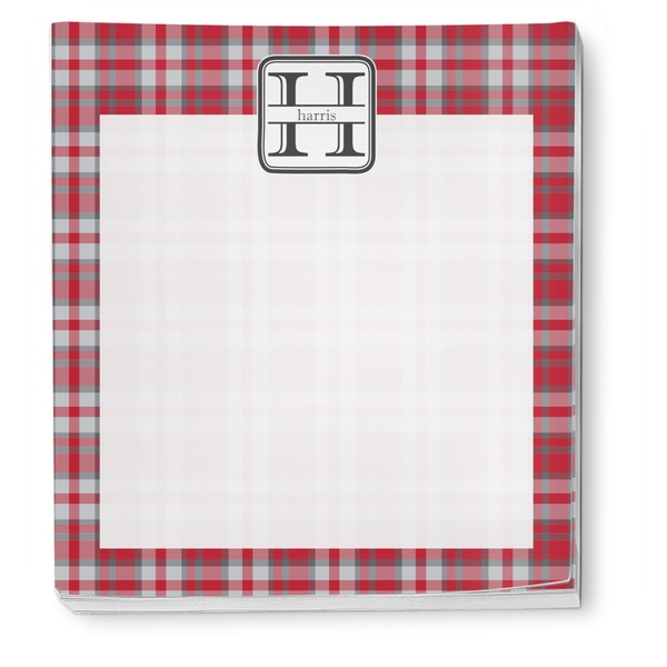 Red & Gray Plaid Notepad - Apvl
