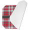 Red & Gray Plaid Octagon Placemat - Single front (folded)