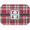 Red & Gray Plaid Octagon Placemat - Single front