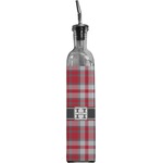 Red & Gray Plaid Oil Dispenser Bottle (Personalized)