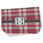 Red & Gray Plaid Burp Cloth - Fleece w/ Name and Initial