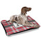 Red & Gray Plaid Outdoor Dog Beds - Large - IN CONTEXT