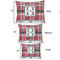 Red & Gray Plaid Outdoor Dog Beds - SIZE CHART