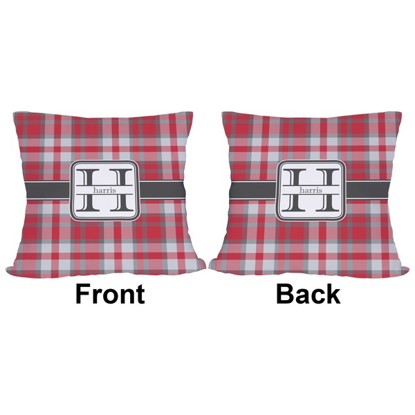 Red & Gray Plaid Outdoor Pillow - 18x18