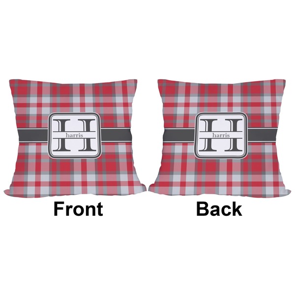 Red & Gray Plaid Outdoor Pillow - 20x20