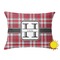 Red & Gray Plaid Outdoor Throw Pillow (Rectangular - 12x16)