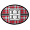 Red & Gray Plaid Oval Patch