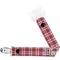 Red & Gray Plaid Pacifier Clip - Main