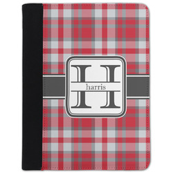 Red & Gray Plaid Padfolio Clipboard - Small (Personalized)