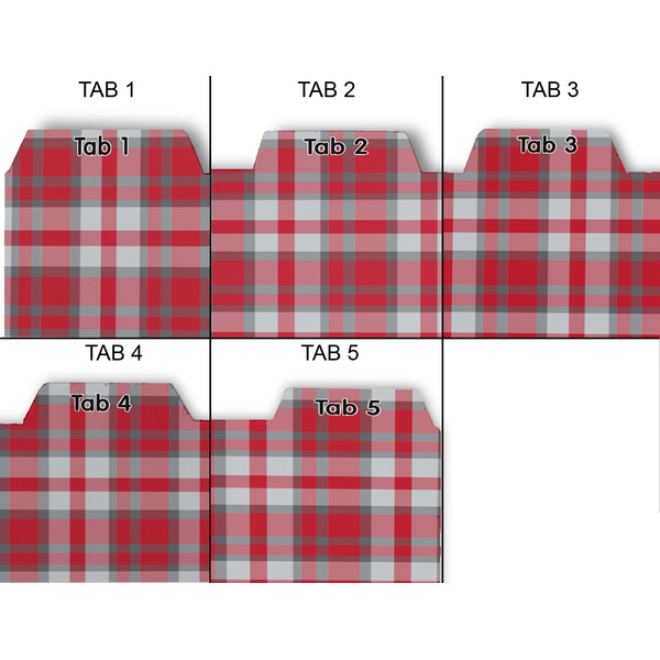 Red & Gray Plaid Page Dividers - Set of 5 - Approval