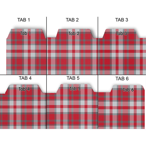 Red & Gray Plaid Page Dividers - Set of 6 - Approval