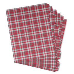Red & Gray Plaid Binder Tab Divider - Set of 6 (Personalized)
