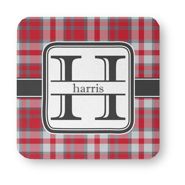 Red & Gray Plaid Paper Coasters - Approval