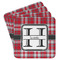Red & Gray Plaid Paper Coasters - Front/Main