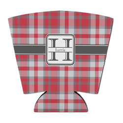 Red & Gray Plaid Party Cup Sleeve - with Bottom (Personalized)