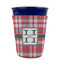 Red & Gray Plaid Party Cup Sleeves - without bottom - FRONT (on cup)