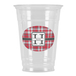 Red & Gray Plaid Party Cups - 16oz (Personalized)