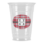 Red & Gray Plaid Party Cups - 16oz (Personalized)