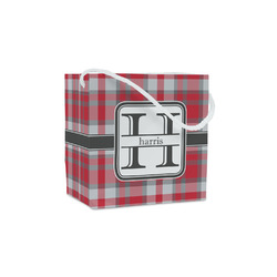 Red & Gray Plaid Party Favor Gift Bags - Matte (Personalized)