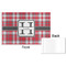 Red & Gray Plaid Disposable Paper Placemat - Front & Back