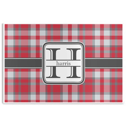 Red & Gray Plaid Disposable Paper Placemats (Personalized)
